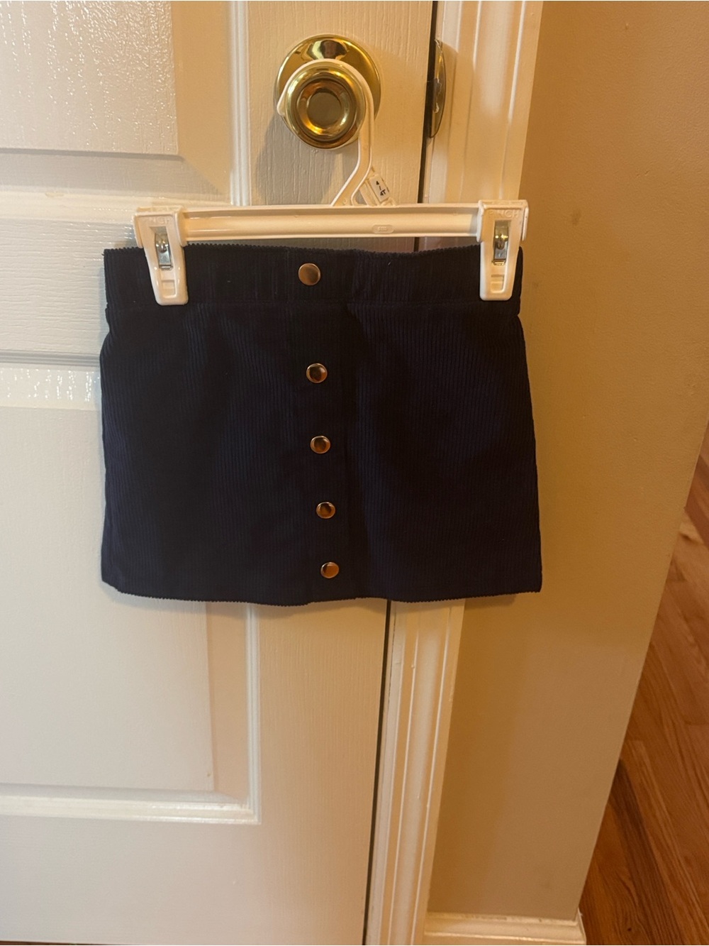 Isaac Mizrahi Black Corduroy Button-Front Mini Skirt